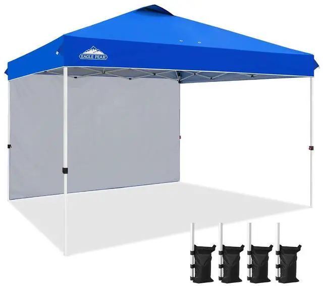 Main image of Commercial Canopy 12x12 Pop Up Canopy Tent with 1 Sidewall, Easy Setup Heavy Duty Instant Event Shelter for Vendors & Markets, Outdoor Sun Shade, Blue