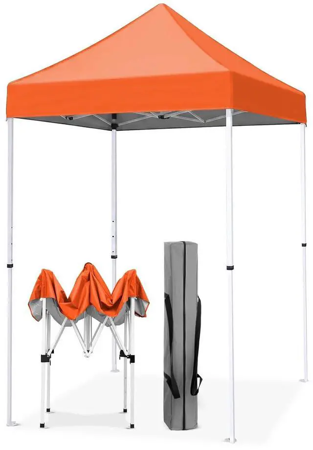 Main image of 5x5 Pop Up Canopy Tent Instant Outdoor Canopy Easy Set-up Straight Leg Folding Shelter, Orange