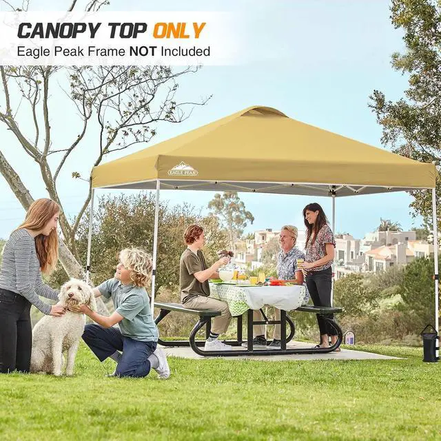 Alt view image 5 of 7 - Replacement Canopy Top for Eagle Peak 10x10 Straight Leg Pop Up Canopy Frame Only, Canopy Cover with Air Vent, UPF 50+, Frame NOT Included, Beige