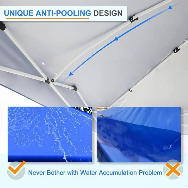 Alt view image 4 of 7 - Commercial Canopy 12x12 Pop Up Canopy Tent with 1 Sidewall, Easy Setup Heavy Duty Instant Event Shelter for Vendors & Markets, Outdoor Sun Shade, Blue