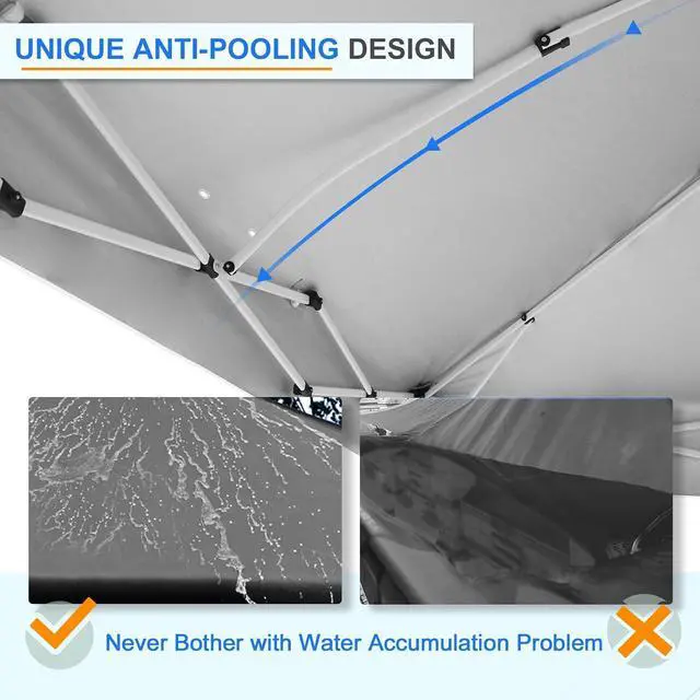 Alt view image 4 of 7 - Commercial Canopy 12x12 Pop Up Canopy Tent with 1 Sidewall, Easy Setup Heavy Duty Instant Event Shelter for Vendors & Markets, Outdoor Sun Shade, Black