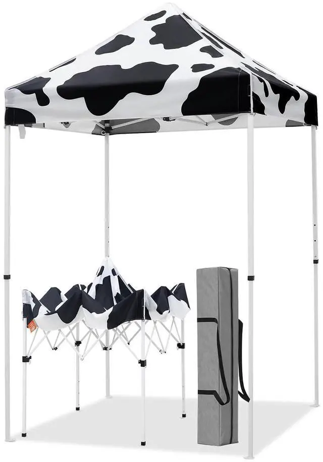 Main image of 5x5 Pop Up Canopy Tent Instant Outdoor Canopy Easy Set-up Straight Leg Folding Shelter, Cow Print