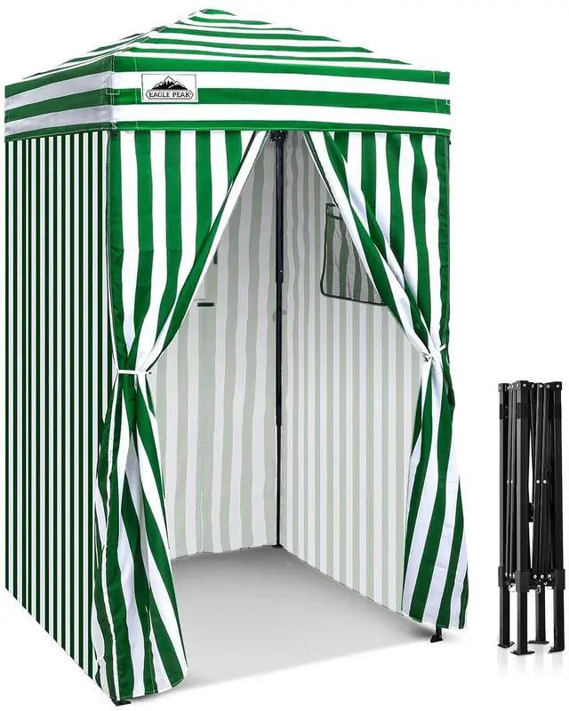 Main image of Flex Ultra Compact 4x4 Pop-up Canopy, Sun Shelter, Changing Room, Portable Privacy Canopy Cabana for Pool, Fashion Photoshoots, or Camping, Green/White