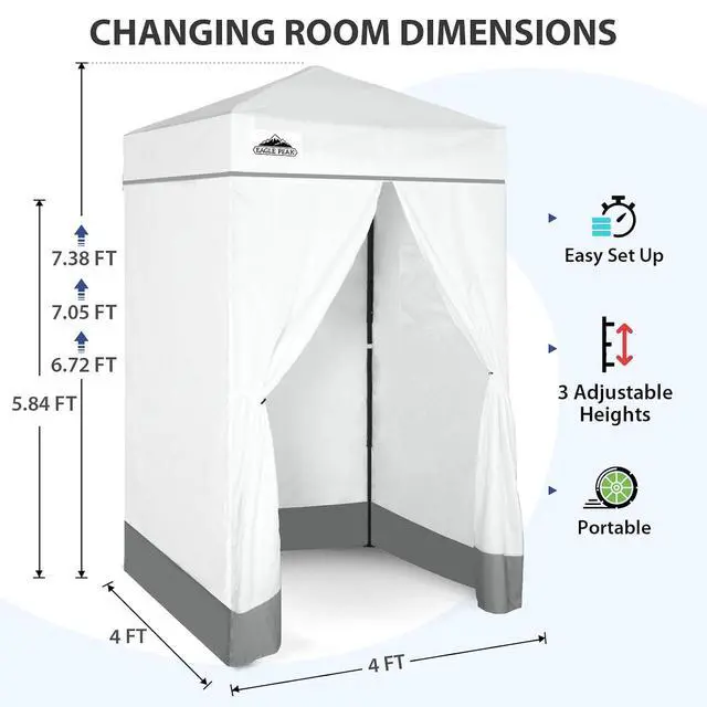 Alt view image 3 of 7 - Flex Ultra Compact 4x4 Pop-up Canopy, Sun Shelter, Changing Room, Portable Privacy Canopy Cabana for Pool, Fashion Photoshoots, or Camping, White