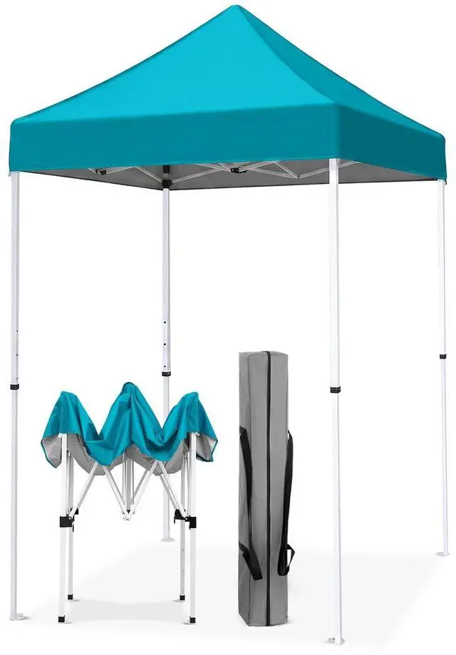 Main image of 5x5 Pop Up Canopy Tent Instant Outdoor Canopy Easy Set-up Straight Leg Folding Shelter, Turquoise