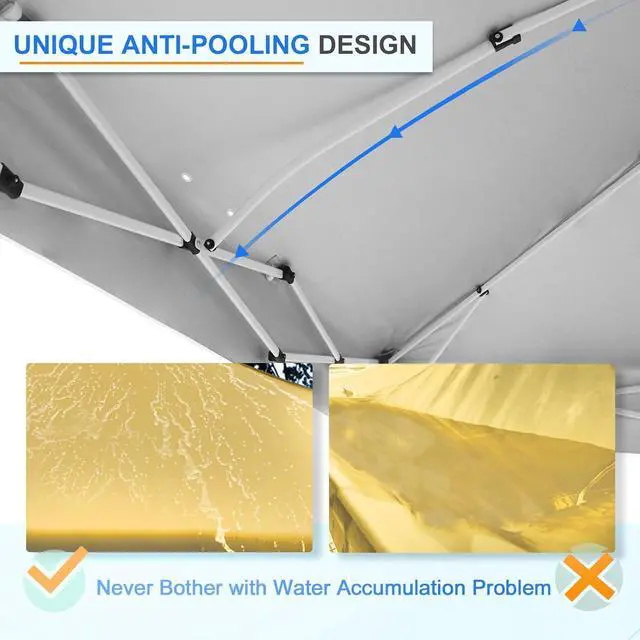 Alt view image 4 of 7 - Commercial Canopy 12x12 Pop Up Canopy Tent with 1 Sidewall, Easy Setup Heavy Duty Instant Event Shelter for Vendors & Markets, Outdoor Sun Shade, Beige