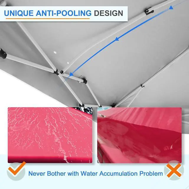 Alt view image 2 of 7 - Commercial Canopy 12x12 Pop Up Canopy Tent with 1 Sidewall, Easy Setup Heavy Duty Instant Event Shelter for Vendors & Markets, Outdoor Sun Shade, Red