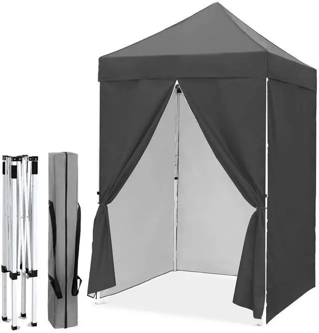 Main image of 5x5 Instant Canopy with 4-Side Wall Panels, Small Pop up Portable Canopy Tent with Carry Bag, Light Weight Sun Shelter for Sports, Camping and Beach, Gray