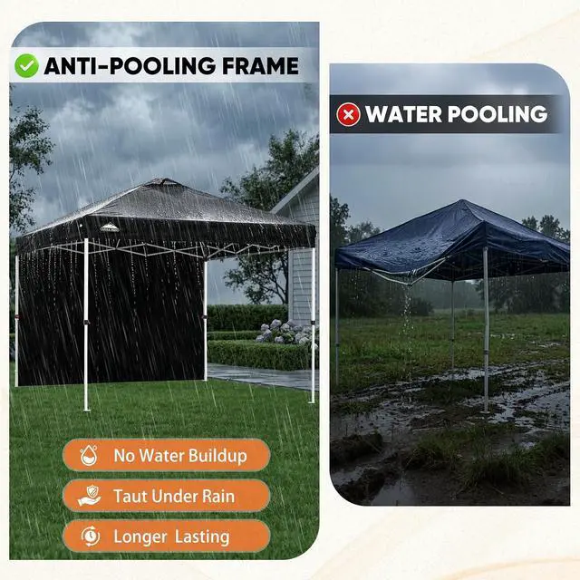 Alt view image 6 of 7 - 10x10 Commercial Pop Up Canopy Tent, Black