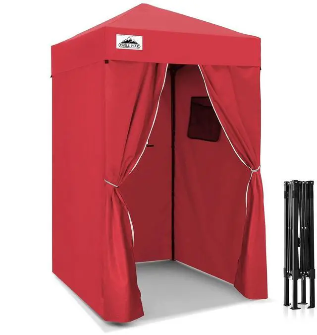 Main image of Flex Ultra Compact 4x4 Pop-up Canopy, Sun Shelter, Changing Room, Portable Privacy Canopy Cabana for Pool, Fashion Photoshoots, or Camping, Red