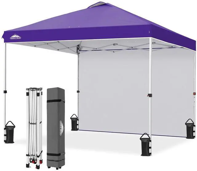 Main image of Commercial Canopy 10x10 Pop Up Canopy Tent with 1 Sidewall, Easy Setup Heavy Duty Instant Event Shelter for Vendors & Markets, Outdoor Sun Shade, Purple