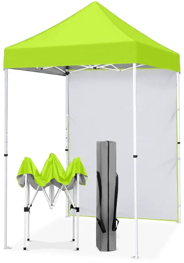 Main image of Pop up Canopy 5x5, Outdoor Portable Canopy Tent with One Removable Sunwall, Carry Bag Included, Neon Green