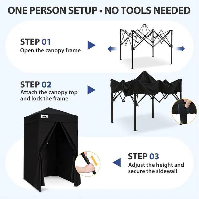 Alt view image 4 of 7 - Flex Ultra Compact 4x4 Pop-up Canopy, Sun Shelter, Changing Room, Portable Privacy Canopy Cabana for Pool, Fashion Photoshoots, or Camping, Black