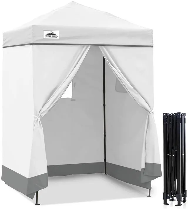 Main image of EAGLE PEAK Flex Ultra Compact Pop-up Canopy, Sun Shelter, Changing Room, Portable Privacy Canopy Cabana, 5x5 Canopy Tent, for Pool, Fashion Photoshoots, or Camping White