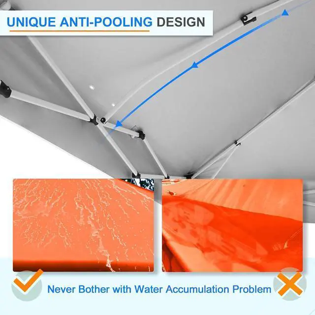 Alt view image 4 of 7 - Commercial Canopy 12x12 Pop Up Canopy Tent with 1 Sidewall, Easy Setup Heavy Duty Instant Event Shelter for Vendors & Markets, Outdoor Sun Shade, Orange