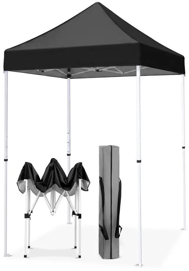 Main image of 5x5 Pop Up Canopy Tent Instant Outdoor Canopy Easy Set-up Straight Leg Folding Shelter, Black