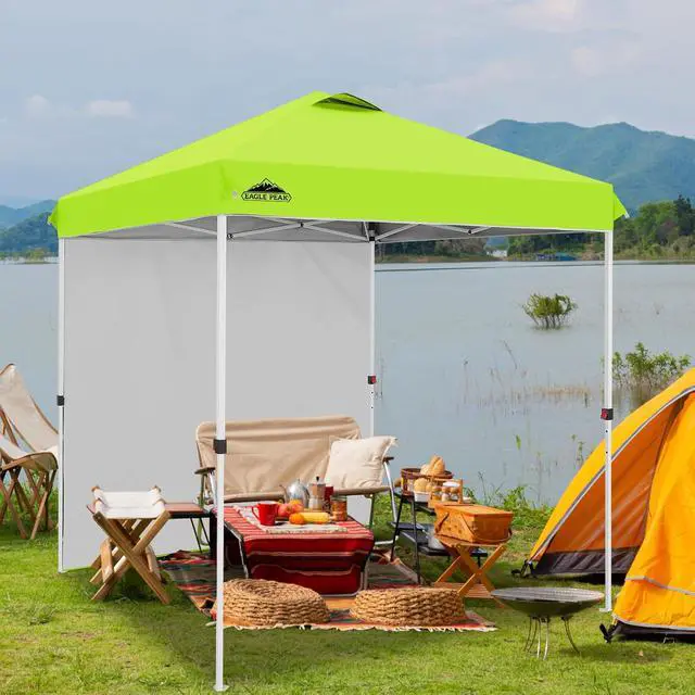 Alt view image 5 of 7 - Commercial Canopy 6.6x6.6 Pop Up Canopy Tent with 1 Sidewall, Easy Setup Heavy Duty Instant Event Shelter for Vendors & Markets, Outdoor Sun Shade, Neon Green