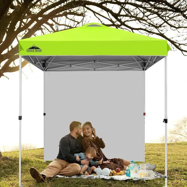 Alt view image 7 of 7 - Commercial Canopy 6.6x6.6 Pop Up Canopy Tent with 1 Sidewall, Easy Setup Heavy Duty Instant Event Shelter for Vendors & Markets, Outdoor Sun Shade, Neon Green