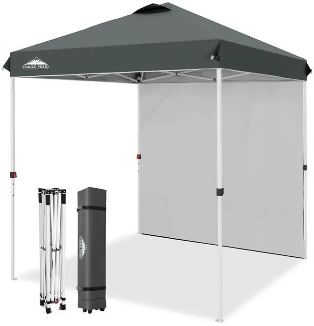 Main image of Commercial Canopy 6.6x6.6 Pop Up Canopy Tent with 1 Sidewall, Easy Setup Heavy Duty Instant Event Shelter for Vendors & Markets, Outdoor Sun Shade, Gray