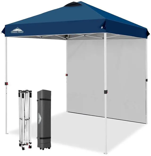 Main image of Commercial Canopy 6.6x6.6 Pop Up Canopy Tent with 1 Sidewall, Easy Setup Heavy Duty Instant Event Shelter for Vendors & Markets, Outdoor Sun Shade, Dark Blue
