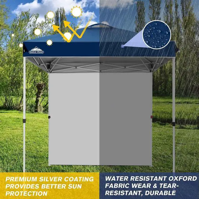 Alt view image 2 of 7 - Commercial Canopy 6.6x6.6 Pop Up Canopy Tent with 1 Sidewall, Easy Setup Heavy Duty Instant Event Shelter for Vendors & Markets, Outdoor Sun Shade, Dark Blue