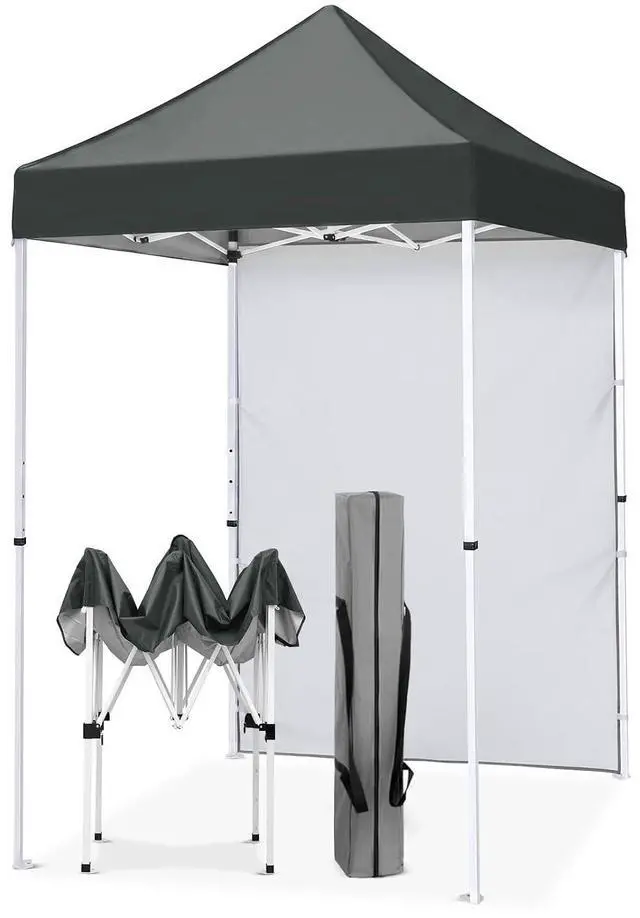 Main image of Pop up Canopy 5x5, Outdoor Portable Canopy Tent with One Removable Sunwall, Carry Bag Included, Gray