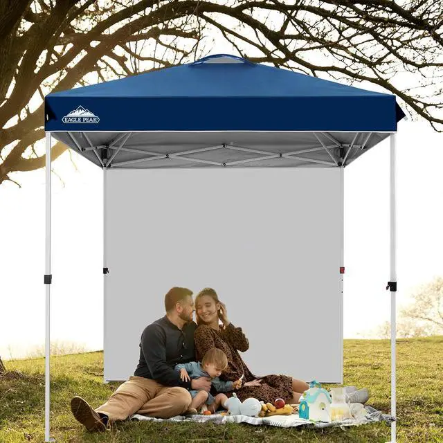 Alt view image 7 of 7 - Commercial Canopy 6.6x6.6 Pop Up Canopy Tent with 1 Sidewall, Easy Setup Heavy Duty Instant Event Shelter for Vendors & Markets, Outdoor Sun Shade, Dark Blue