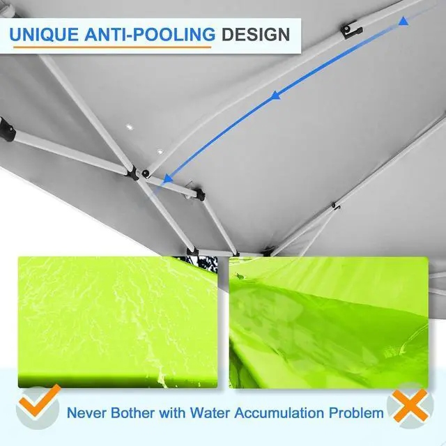 Alt view image 4 of 7 - Commercial Canopy 12x12 Pop Up Canopy Tent with 1 Sidewall, Easy Setup Heavy Duty Instant Event Shelter for Vendors & Markets, Outdoor Sun Shade, Neon Green