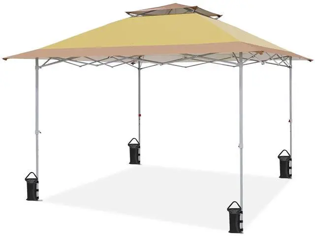 Main image of 12x12 Pop up Canopy Tent, Easy Set up Folding Shelter with Auto Extending Awning 144 Square Feet Sun Shade, Beige