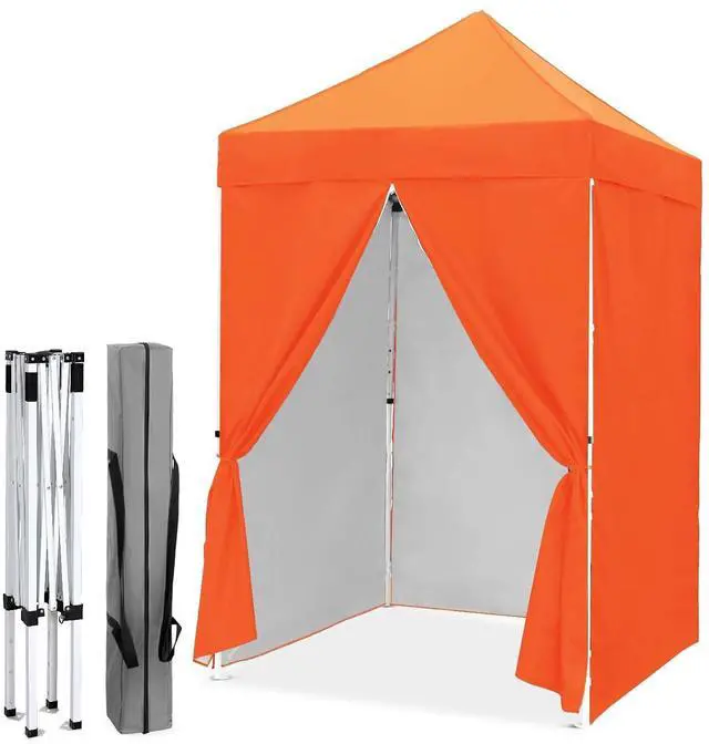 Main image of 5x5 Instant Canopy with 4-Side Wall Panels, Small Pop up Portable Canopy Tent with Carry Bag, Light Weight Sun Shelter for Sports, Camping and Beach, Orange