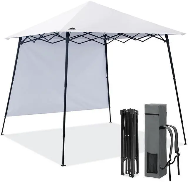Main image of 8x8 Pop Up Canopy Tent with Extended Eaves & Sidewall, Compact, Portable, Easy Setup Slant Leg Instant Shelter for Beach, Sports, & Camping, 8x8 Base 7x7 Top, White