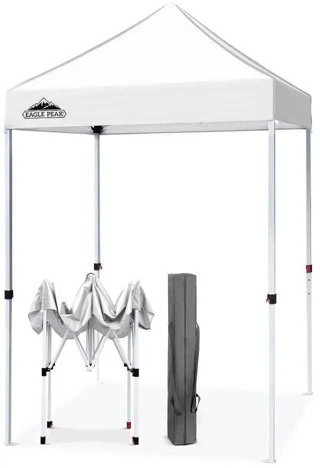 Main image of 5x5 Pop Up Canopy Tent Instant Outdoor Canopy Easy Set-up Straight Leg Folding Shelter, White