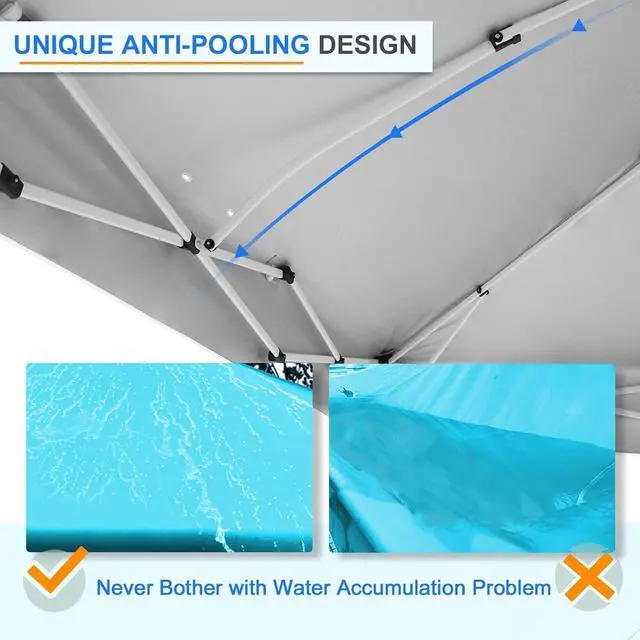 Alt view image 4 of 7 - Commercial Canopy 12x12 Pop Up Canopy Tent with 1 Sidewall, Easy Setup Heavy Duty Instant Event Shelter for Vendors & Markets, Outdoor Sun Shade, Light Blue
