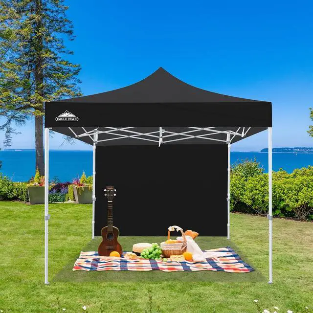 Alt view image 4 of 7 - Wall Panel/Sunwall for 10x10 Heavy-Duty Commercial Canopy Tent, Replacement Sidewall for Marketplace Sun Shelter, 1 Sidewall Only, Black