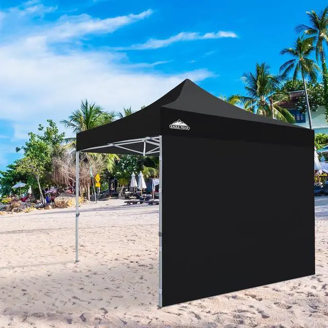 Alt view image 7 of 7 - Wall Panel/Sunwall for 10x10 Heavy-Duty Commercial Canopy Tent, Replacement Sidewall for Marketplace Sun Shelter, 1 Sidewall Only, Black