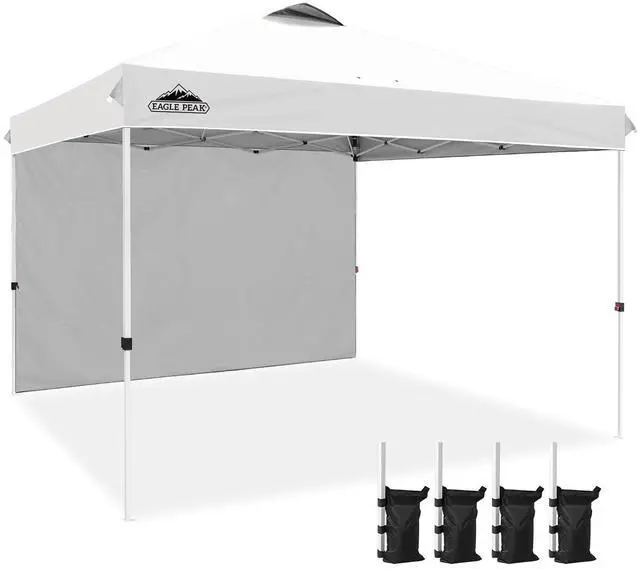 Main image of Commercial Canopy 12x12 Pop Up Canopy Tent with 1 Sidewall, Easy Setup Heavy Duty Instant Event Shelter for Vendors & Markets, Outdoor Sun Shade, White