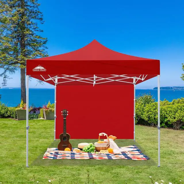 Alt view image 4 of 7 - Wall Panel/Sunwall for 10x10 Heavy-Duty Commercial Canopy Tent, Replacement Sidewall for Marketplace Sun Shelter, 1 Sidewall Only, Red