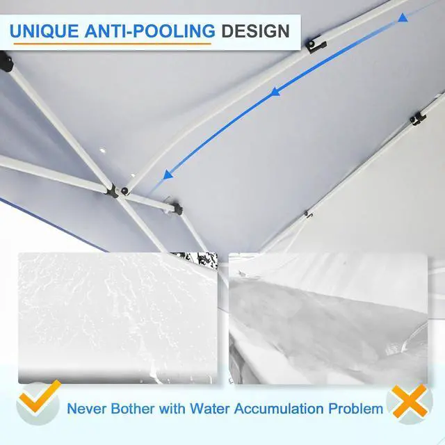 Alt view image 4 of 7 - Commercial Canopy 12x12 Pop Up Canopy Tent with 1 Sidewall, Easy Setup Heavy Duty Instant Event Shelter for Vendors & Markets, Outdoor Sun Shade, White