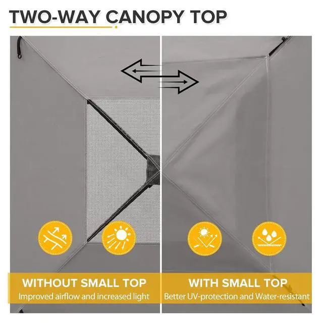 Alt view image 2 of 7 - Flex Ultra Compact 4x4 Pop-up Canopy Tent with Vented Top, Sun Shelter, Fast Set Up Changing Room, Portable Privacy Canopy for Camping, Photoshoots, and More (Gray)