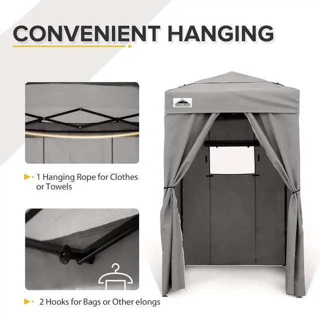 Alt view image 6 of 7 - Flex Ultra Compact 4x4 Pop-up Canopy Tent with Vented Top, Sun Shelter, Fast Set Up Changing Room, Portable Privacy Canopy for Camping, Photoshoots, and More (Gray)