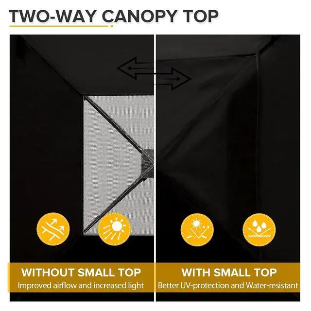 Alt view image 3 of 7 - Flex Ultra Compact 4x4 Pop-up Canopy Tent with Vented Top, Sun Shelter, Fast Set Up Changing Room, Portable Privacy Canopy for Camping, Photoshoots, and More (Black)