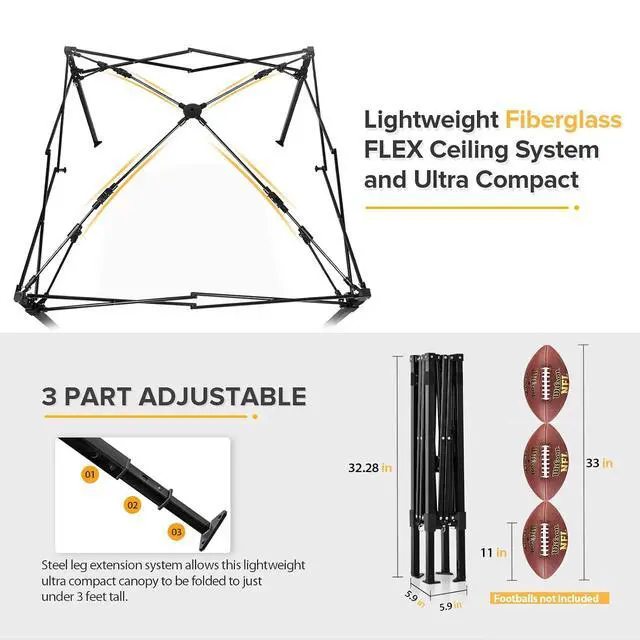 Alt view image 3 of 7 - Flex Ultra Compact 4x4 Pop-up Canopy Tent with Vented Top, Sun Shelter, Fast Set Up Changing Room, Portable Privacy Canopy for Camping, Photoshoots, and More (Gray)