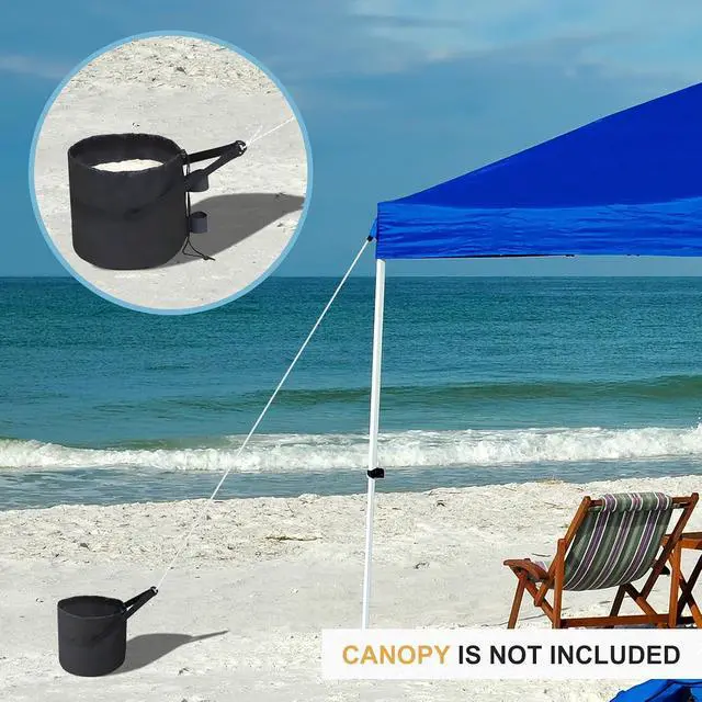 Alt view image 5 of 7 - Pop up Canopy Tent Weight Bags 160 lbs Pack of 4, Gazebo Sand Bags 4pcs Per Set, Sand NOT Included, Black