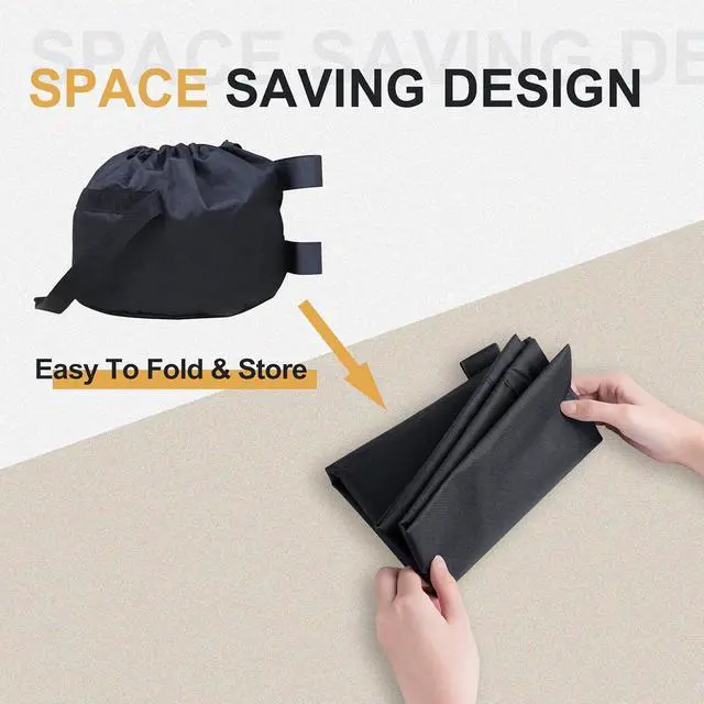 Alt view image 7 of 7 - Pop up Canopy Tent Weight Bags 160 lbs Pack of 4, Gazebo Sand Bags 4pcs Per Set, Sand NOT Included, Black