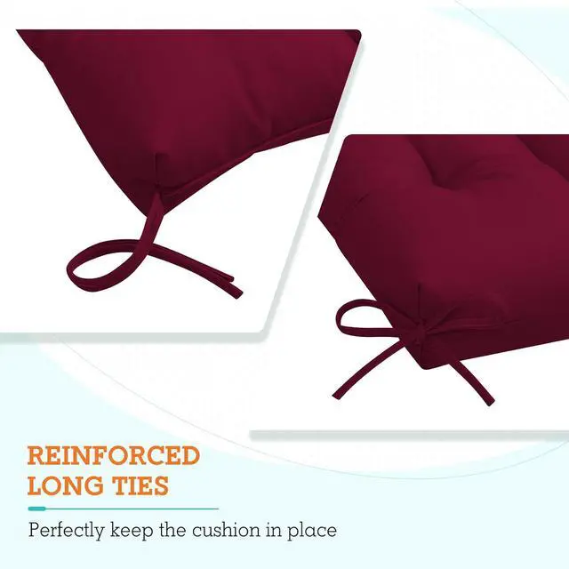 Alt view image 4 of 7 - Tufted Outdoor/Indoor High Back Patio Chair Cushion, 1 Pack, 46'' x 22'', Red Purple