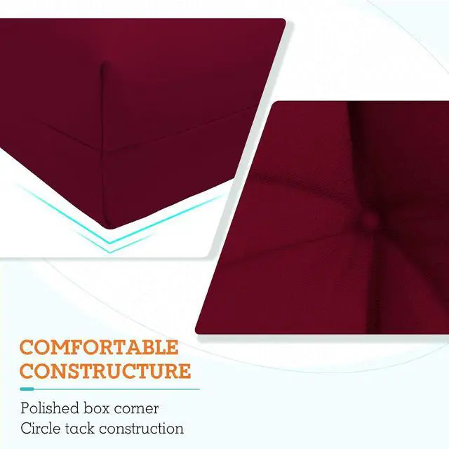 Alt view image 2 of 7 - Tufted Outdoor/Indoor High Back Patio Chair Cushion, 1 Pack, 46'' x 22'', Red Purple