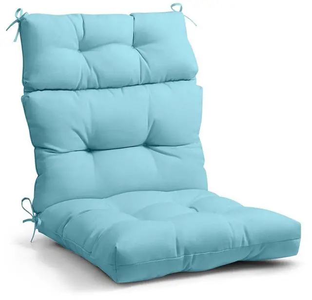 Main image of Tufted Outdoor/Indoor High Back Patio Chair Cushion, 1 Pack, 46'' x 22'', Aqua Blue