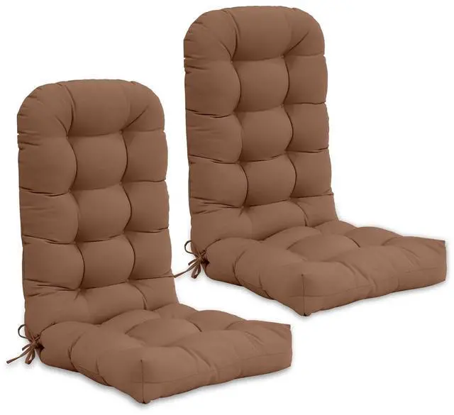 Main image of High Back Adirondack Chair Cushions, 5" Thick Non Slip Tufted Cushion for Outdoor Patio Rocking Chairs, 49x20x5 in, 2 Pack, Mocha