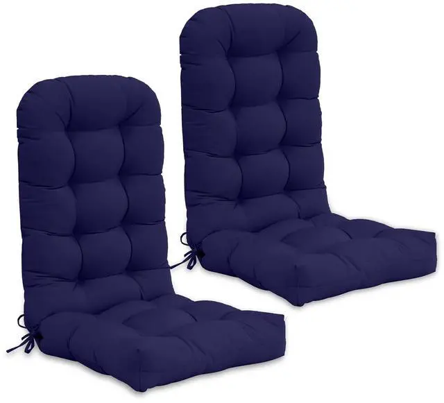 Main image of High Back Adirondack Chair Cushions, 5" Thick Non Slip Tufted Cushion for Outdoor Patio Rocking Chairs, 49x20x5 in, 2 Pack, Dark Blue
