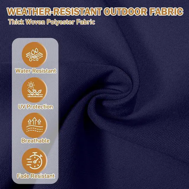 Alt view image 6 of 7 - High Back Adirondack Chair Cushions, 5" Thick Non Slip Tufted Cushion for Outdoor Patio Rocking Chairs, 49x20x5 in, 2 Pack, Dark Blue